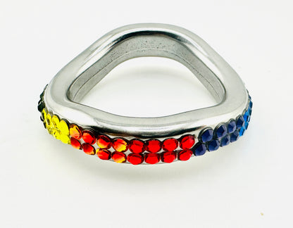 PRIDE STRIPPED SQUARE CONTOURED COCK RING