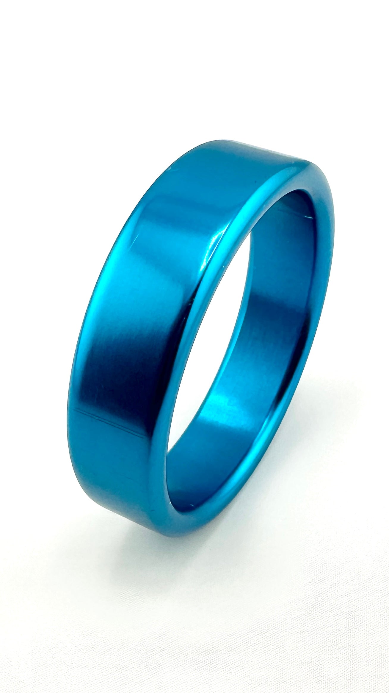 BRIGHT TEAL ALUMINUM COCK RING