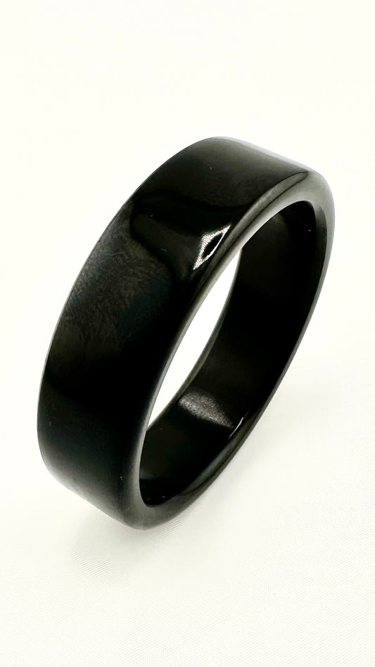 BLACK ALUMINUM COCK RING